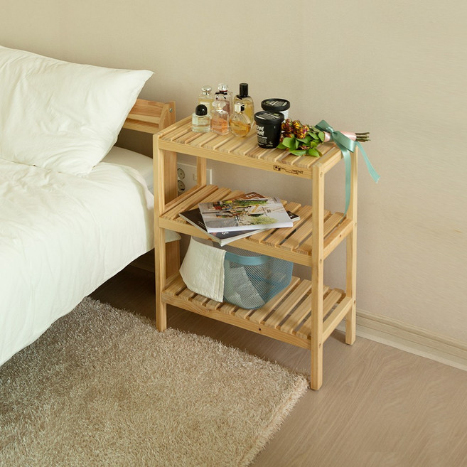 모노먼트 원목 벤치신발장 소, 3단