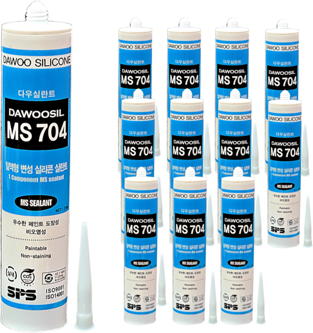 퀵마켓 방수 변성 실리콘+외부용+크랙보수 비오염 MS (노즐 포함) 회색, 12개