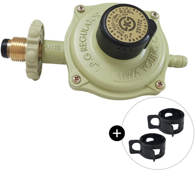 국산 화영 LPG 4kg/h 2.80kPa 저압 압력조정기, 1개, 단일