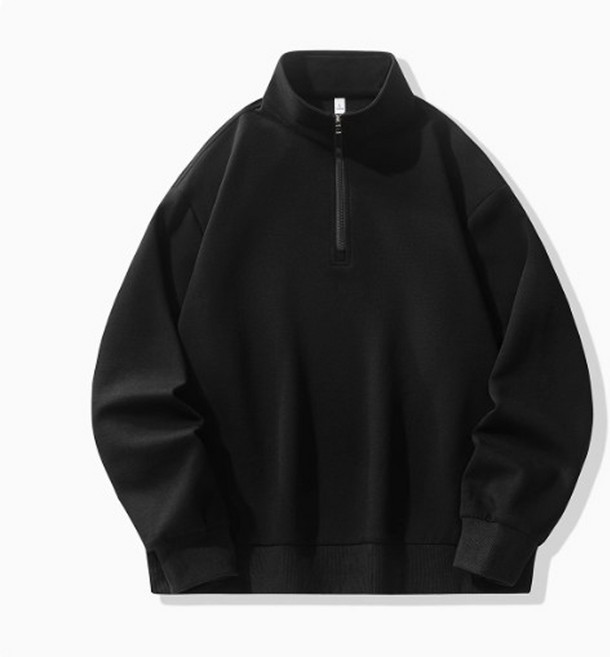 [그립] 남자 빅사이즈 베이직 무지 반집업 맨투맨