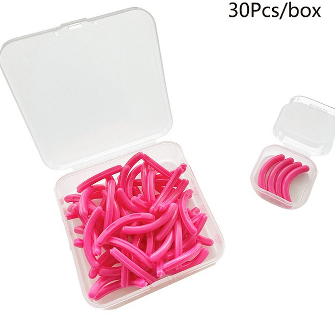 컬러 속눈썹 경기자 교체 고무 30 개/상자 블랙 화이트 블루 탄성 속눈썹 경기자 교체 고무 스트립 액세서, 01 Rose red