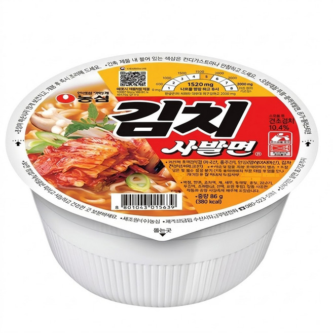 농심 김치 사발면 86g, 24개