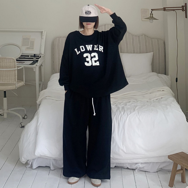 애플망고옷장 빅사이즈 긴팔와이드팬츠 여성 32 상하의 세트