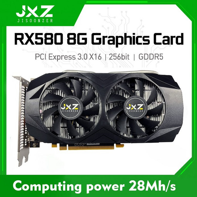 컴퓨터그래픽 카드Radeon-RX 580 8GB gddr5 256bit GPU 컴퓨터 게임 그래픽 카드, 한개옵션0
