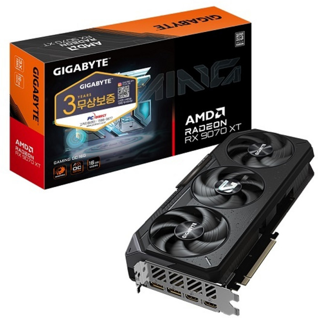 [GIGABYTE] 라데온 RX 9070 XT GAMING OC D6 16GB 피씨디렉트