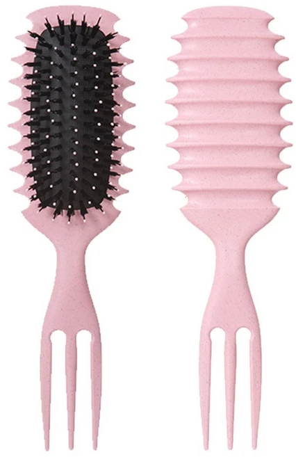 1PC 캔디 버쉬 컬리 헤어 스타일링 브러시: 젖은 머리에 정의된 컬 모든 모발 유형에 대한 나일론 강모 엉킴 방지 볼류마이징 빗, 1개, PinkL - 쿠팡