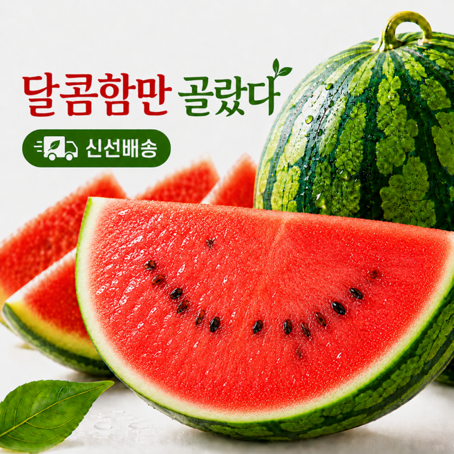 [산지선별 신선배송] 고당도 하우스 수박 11brix이상 맛보장, 1개, 4kg
