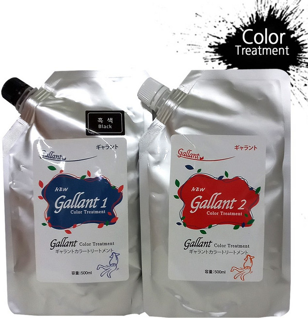 대용량 미용실 저자극 오징어먹물 머리염색약 1제:500ml+2제:500ml 새치커버 흰머리 뿌리염색, 자연갈색(내츄럴브라운), 1개