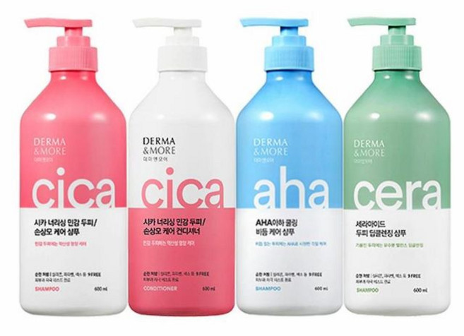 더마앤모어 600ml 샴푸 컨디셔너 두피 손상모 비듬, 1개