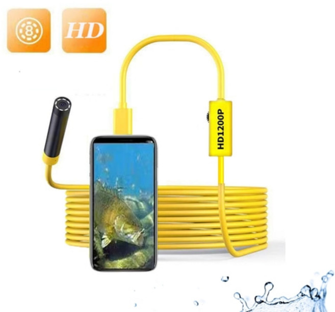 하이퀄리티 HD 12OOP 강선 하드웨어 8MM 8LED 전문가용 스마트폰 내시경카메라 5M, 본상품, 1개