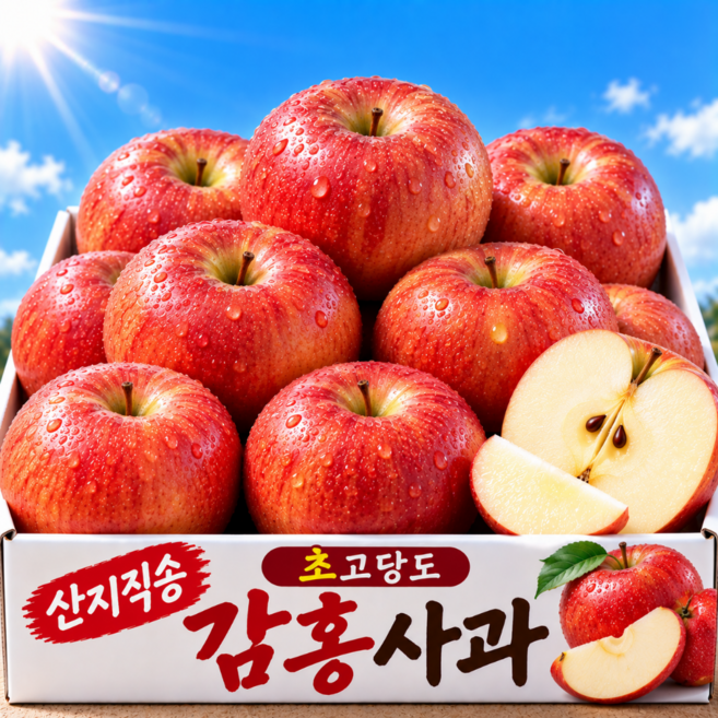 고당도 국내산 감홍사과, 1박스, 고당도 한입로얄과 2KG