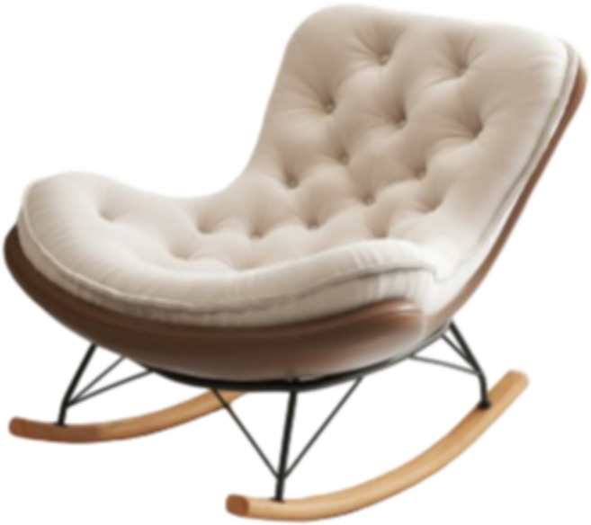 스윙쉐이드 편안한 고급 라텍스 프리미엄 흔들의자 릴렉스체어 1인용쇼파 스윙체어 수유 독서 안락의자 거실 카페, 1개, 1. 아이보리+브라운