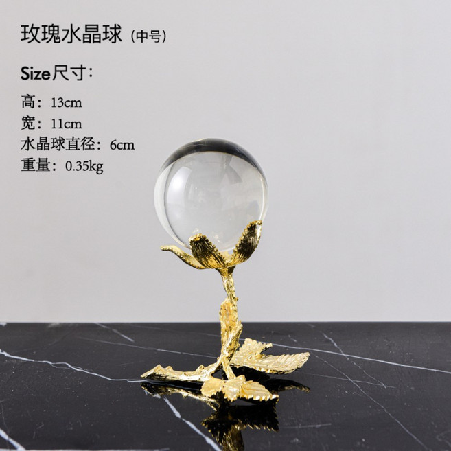 철제오브제 크리스털 볼 장식 북유럽인테리어, CB_핑크로즈크리스털볼-빅사이즈