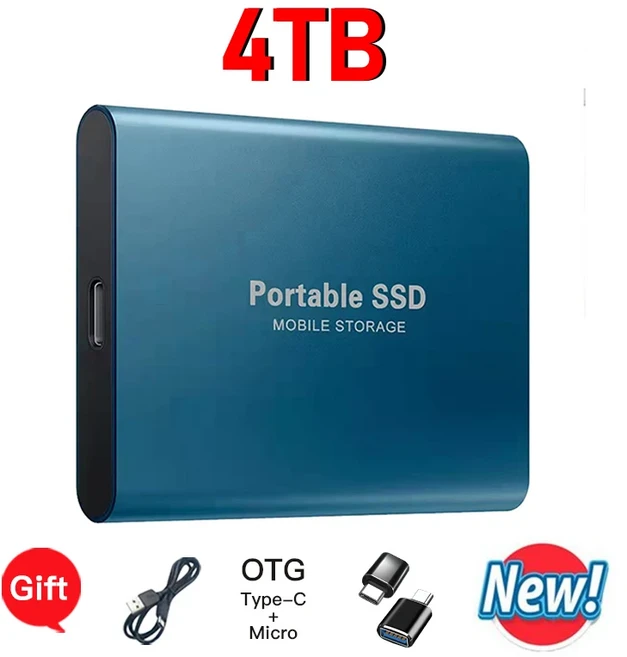 고성능 외장형 휴대용 SSD 2TB 일상적인 백업 저장에 적합, 1개, 11 4TB