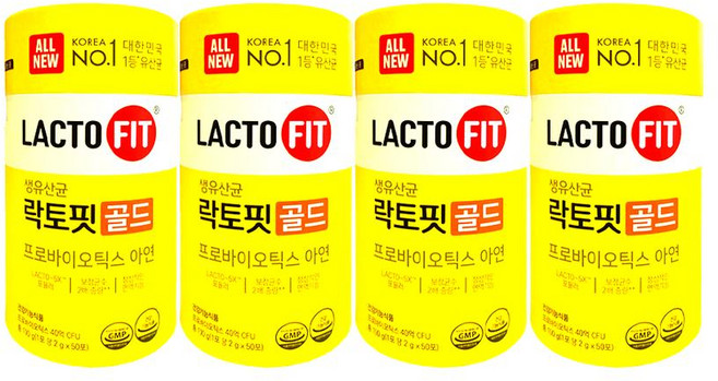 종근당건당 락토핏 생유산균 골드 프로바이오틱스, 100g, 4개