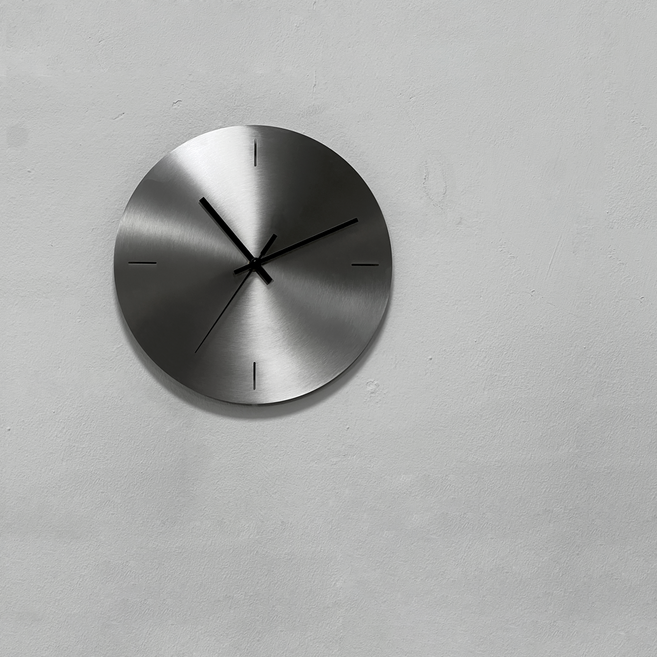 무타공 무소음 벽시계, 실버
