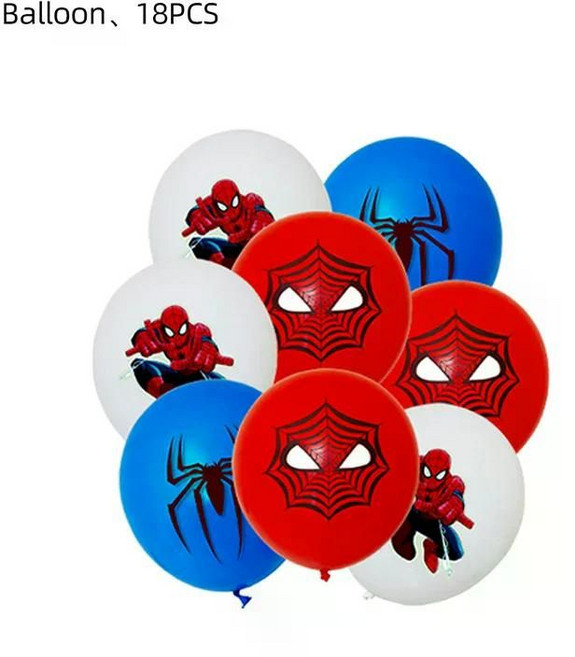 아이들을위한 스파이더 맨 생일 파티 장식 라텍스 알루미늄 호일 풍선 테마 이벤트 용품 일회용 식기, 기타, Latex Balloon -18pcs