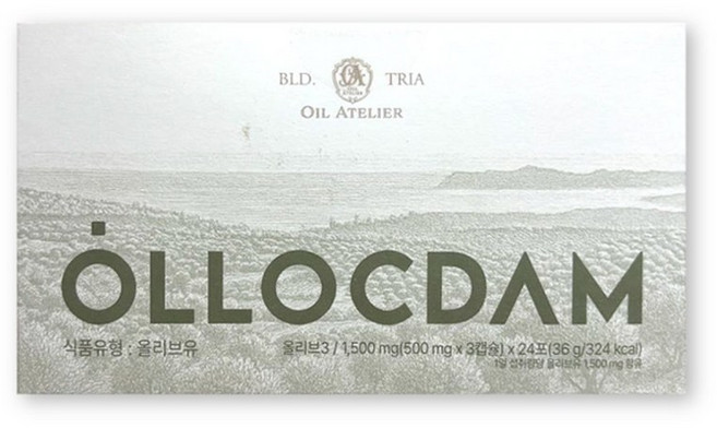 올록담 올리브3 EVOO 지중해 올리브오일 1Box 3정 X 24포 총 72정, 24개입, 1500mg, 1박스