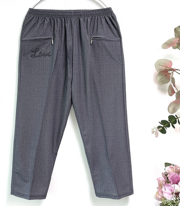 국민할매 할머니옷 여름 냉감 AY영문 핫피스 지퍼 밴딩바지[SH-990]