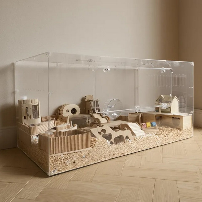 [초대형] 햄찌무드 투명 아크릴 햄스터 케이지, 100cm, 1개