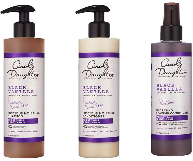 Carols Daughter 캐롤스 도터 블랙 바닐라 컬리 헤어 설페이트 프리 샴푸 컨디셔너 및 리브 인 스프레이 세트, 1개