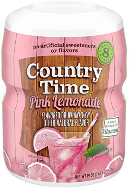 컨트리 타임 핑크 레모네이드 음료 믹스 (539g 통 6개 팩 Country Time Pink Lemonade Drink Mix (19 oz Canisters Pack of 6, 19온스(6개들이 팩), 1개