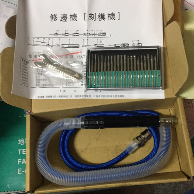 氣動刻模機附鑽石磨棒20支 輕巧耐用 適用於玉石金屬木材雕刻研磨, 1個, 含稅