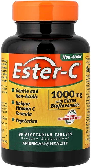 American Health Ester-C® 시트러스 바이오플라보노이드 함유 1000 mg 식물성 정제 90정 AMH-16981, 1개 - 쿠팡