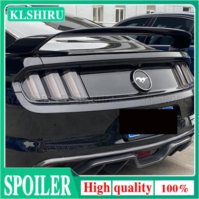 For Ford Mustang 2015-2020 ABS Plastic Unpainted Color Rear Spoiler Wing Trunk Lid Cove, 3)Carbon fiber pattern