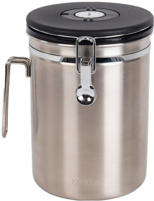 야무진 비움 스텐 밀폐 손잡이 음식물 쓰레기통, 실버, 1개