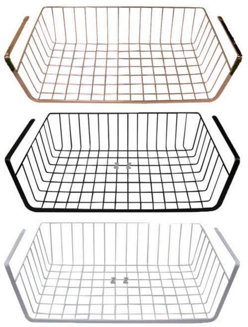 맘스리빙 멀티 언더 선반 대형 -H 상부장 걸이 바스켓 수납 정리대 철제선반 걸이형선반 수납선반, 블랙