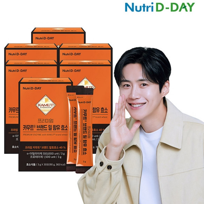 뉴트리디데이 프리미엄 카무트 브랜드 밀 함유 효소, 90g, 6개