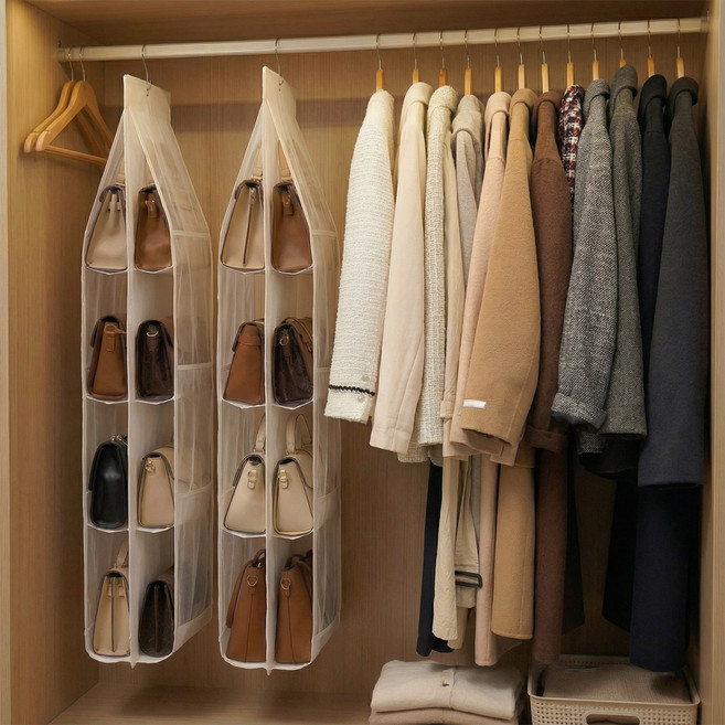 리븐웰 공간절약 가방걸이 정리대 8칸, 화이트, 2개