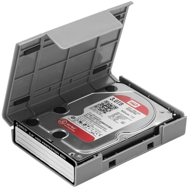 ORICO 3.5" 휴대용 하드 디스크 보호 케이스 드라이브 방수 및 충격 방지 포함된 외부 보관, 03 gray