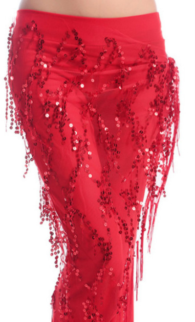 스팽 힙스카프 라인댄스 밸리 벨리 줌바 에어로빅 공연 무대 연습, 레드