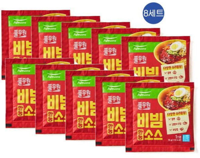풀무원 만능비빔소스 쫄면 회덮밥 골뱅이무침, 80개, 75g