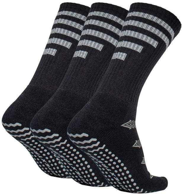 피트엑스 피트니스용 논슬립 스포츠 파일 장목양말 3매세트 / 필라테스 요가 헬스 러닝양말 / 절대 미끄러지지 않는 양말, 검정, 260, 3개