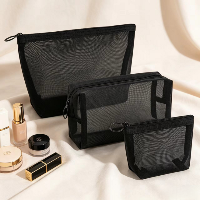 아이실린 메쉬 화장품 파우치 3종 세트 여행용 수납 가방