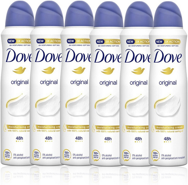 6개세트 도브 스프레이 데오드란트 150ml Dove Original Aerosol Spray Deodorant 5.07oz, 6개