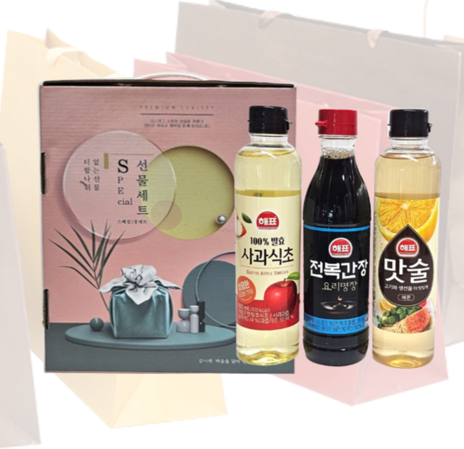 간장 식초 맛술 장류 선물세트, 3세트, 500ml