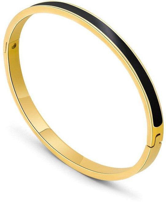 여성용 18K 금 도금 스테인리스 스틸 우정 커프 팔찌 | 그녀를 위한 앙증맞은 미니멀리스트 큐빅 지르코니아 주얼리 선물 데일리 웨어를 심플하고 내구성 있는 디자인 M 스