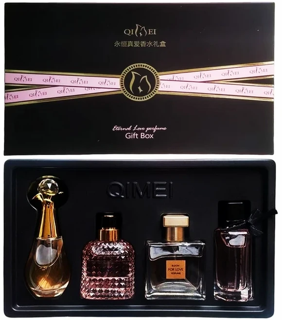 럭셔리 브랜드 향수 여성용 오 퍼퓸 선물 세트 4개입 100ml 천연 플로럴 스프레이