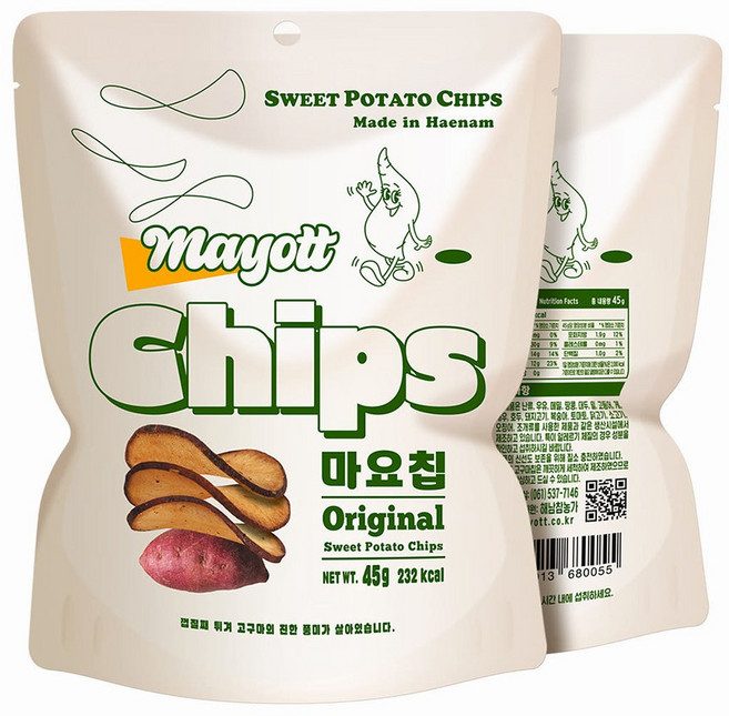 해남 농가 직접 생산 바삭 고소한 고구마 칩 (Mayott), 1개, 45g