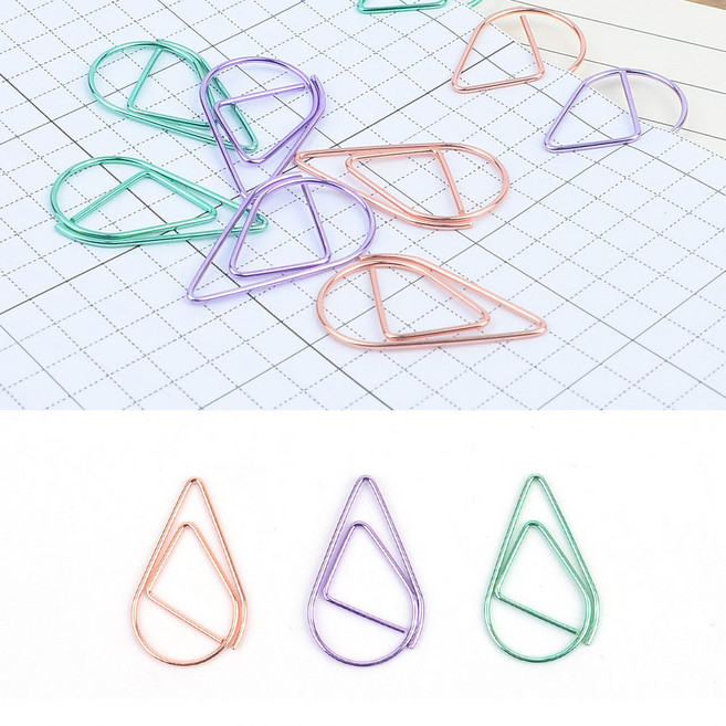 클립 50P 서류클립 컬러핀, 로즈골드