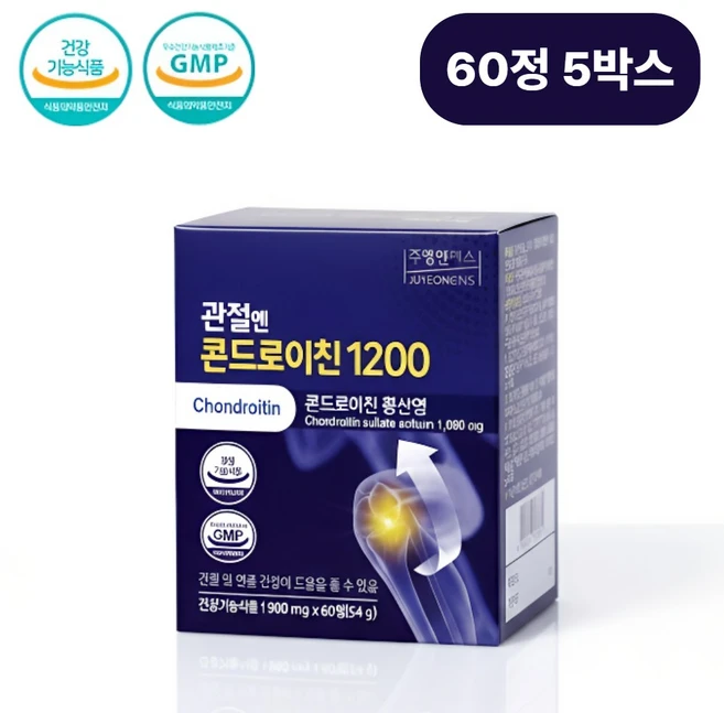 주영엔에스㈜ 관절엔 콘드로이친 1200, 60정, 5개 - 쿠팡