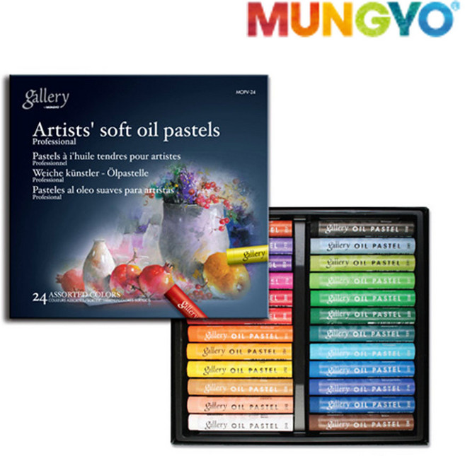 문교 갤러리 소프트 오일파스텔 24색 세트 MOPV-24 전문가용, 단품