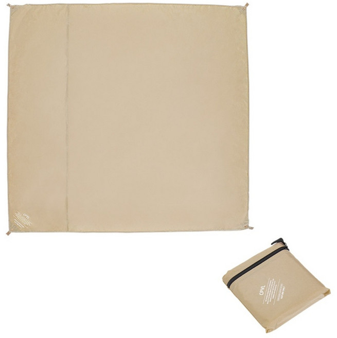 캠프빌리지 다용도 캠핑 내수압 4000 방수매트 그라운드시트 + 전용 수납가방, 베이지