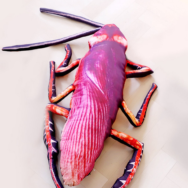 대형 닭다리 쿠션 족발 인형 바퀴벌레 모형 새우 벽돌 베개 특이한 치킨 캠핑 아미 선물, 대형 바퀴벌레 쿠션 95cm 바디필로우 베개