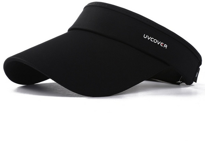 Surkat 스포츠 모자 자외선 차단 썬캡 썬바이저 남녀공용 골프모자, 블랙, 1개