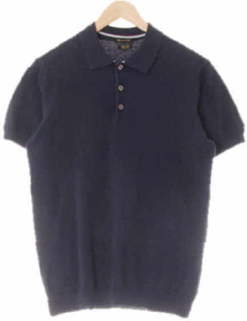 1727 마시모두띠 네이비 면 쿨니트반팔피케티 [M]